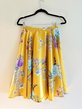 Modcloth Fervour Floral Ikebana Circle Skirt Size small